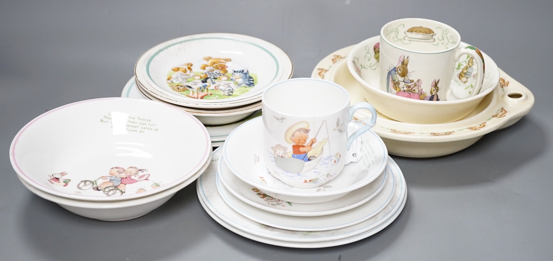 Shelley, Royal Albert and Wedgwood childs' teawares